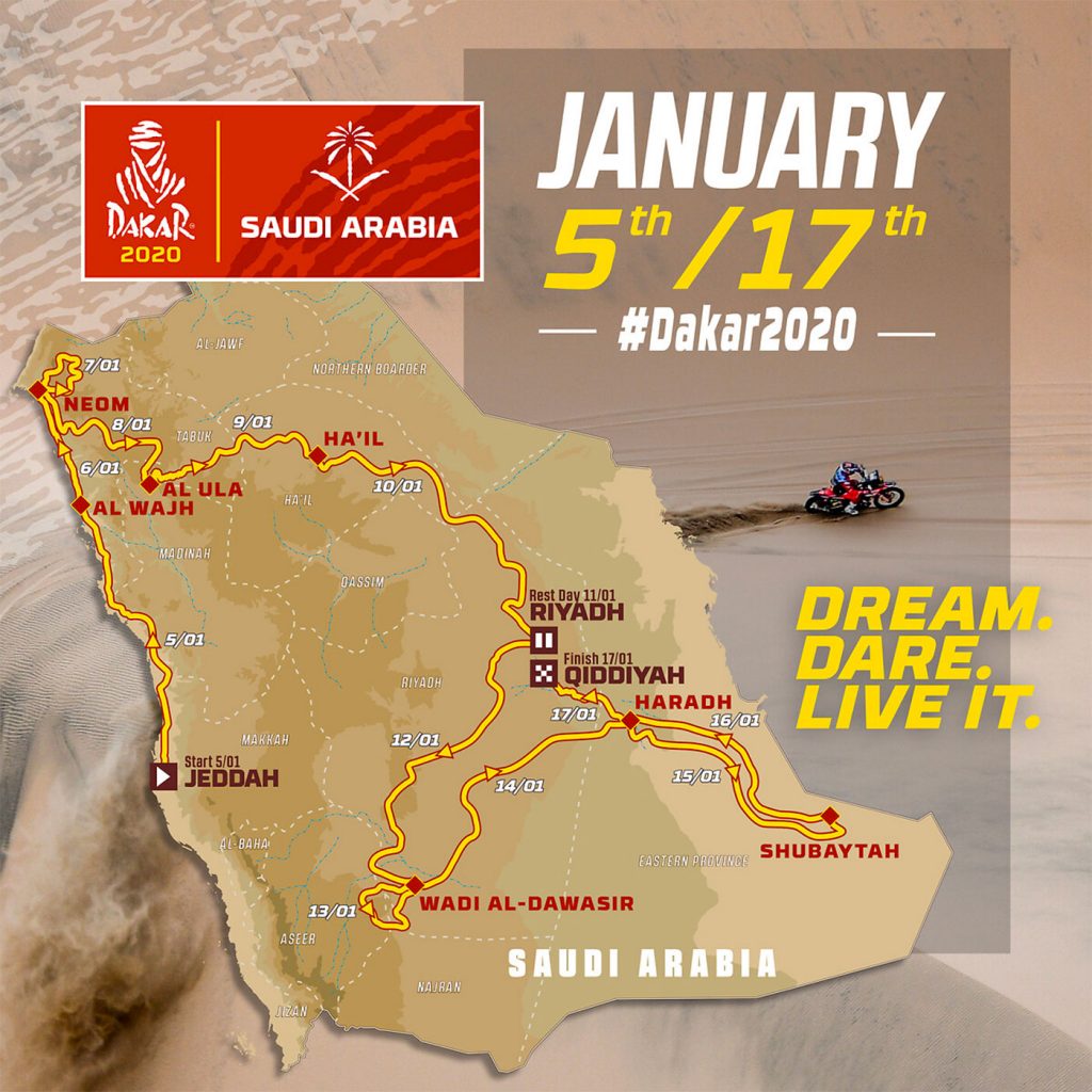 percorso rally dakar 2020 Arabia Saudita