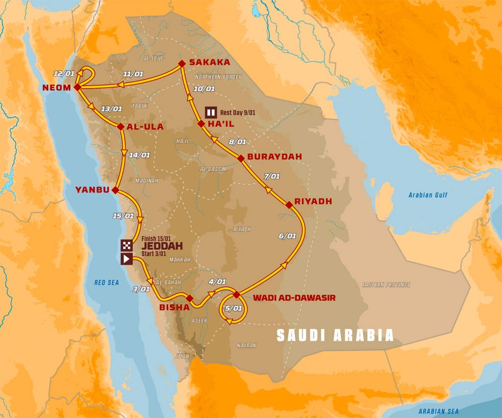 mappa Dakar 2021 43 edizione